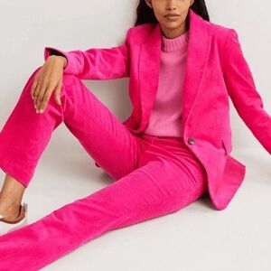 NWT Boden 8 Hot Pink Corduroy Watermelon Suit Blazer And Pant Set